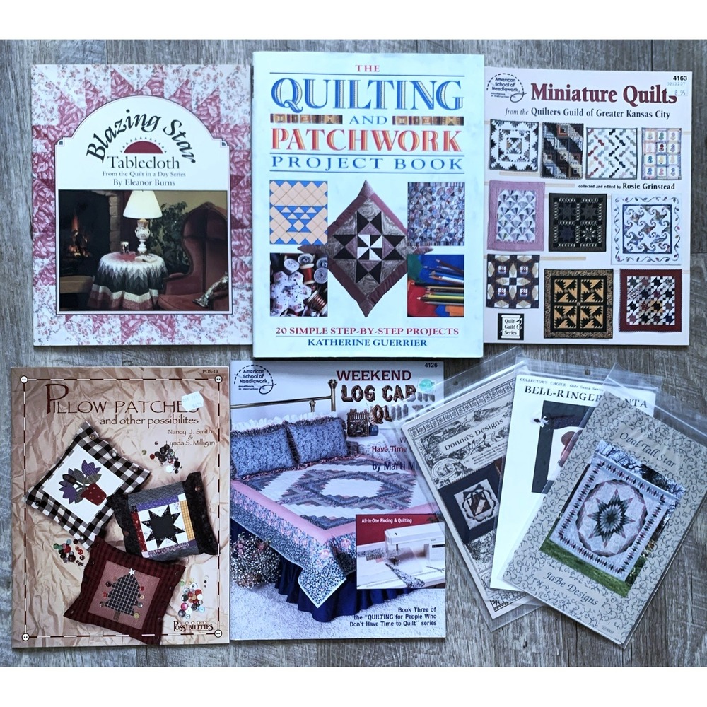9 Quilt Pattern Books Designs 90s Accessories Pillow Tops Mini Quilts Tablecloth